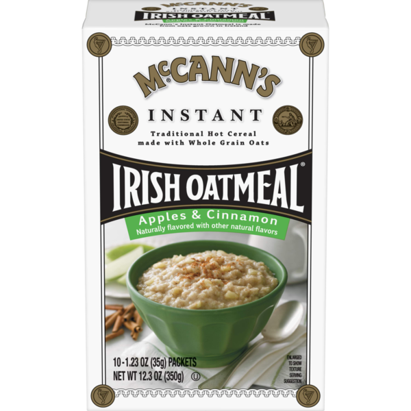 Apples & Cinnamon Instant Irish Oatmeal from McCann's - a warm, flavorful way to start the day!